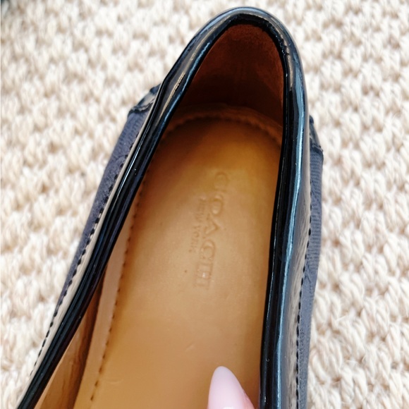 Coach New York Black Signature Print Fortunata Loafer Shoes Women SZ 8B - Picture 7 of 11